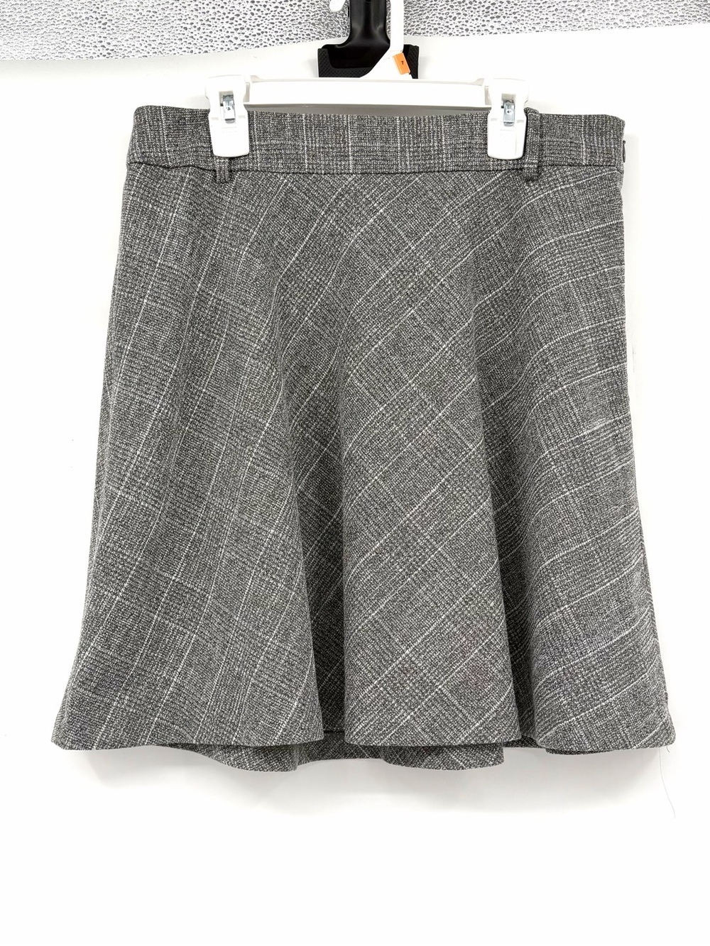 Loft outlet gray plaid knit circle skater skirt